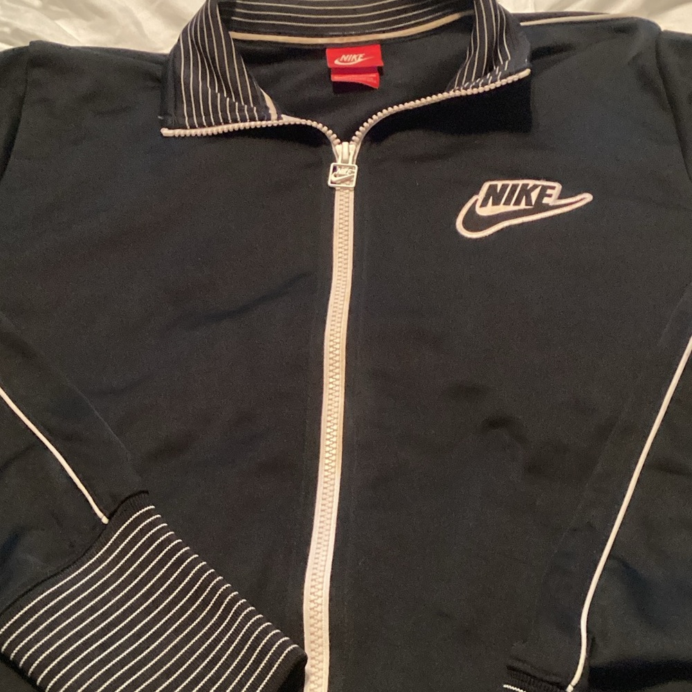 Nike Navy Track Jacket with White Trim